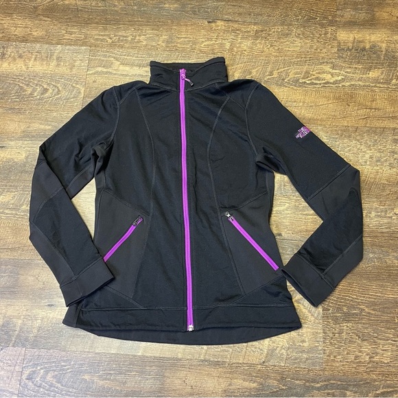 The North Face Full-Zip Lightweight Jacket Black Purple Women's Medium Running - Picture 1 of 10